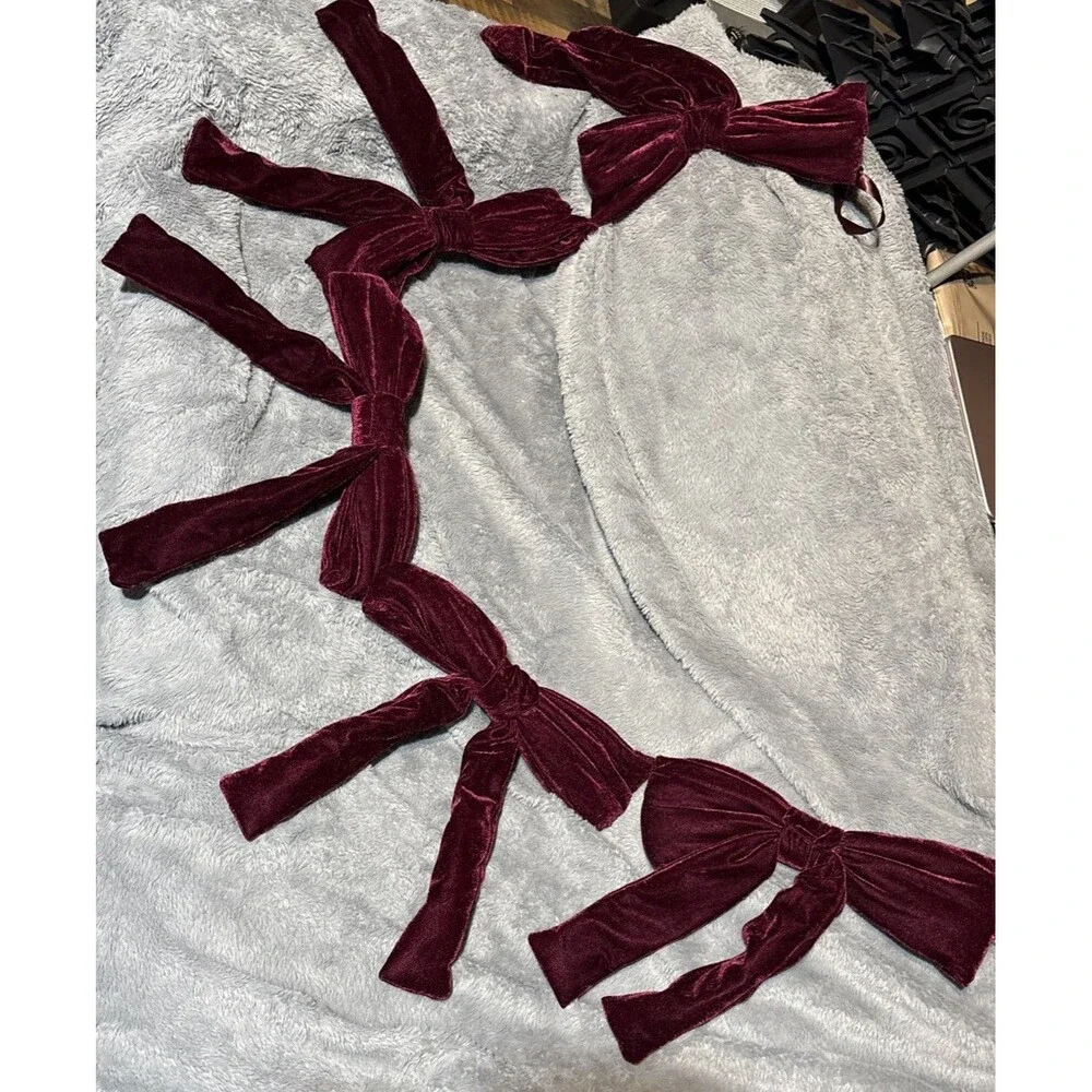 Burgundy Wine color Velvet Bow Garland - 6 Feet - Wedding Bday Anniversary Party